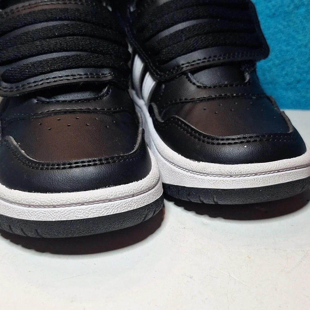 Like New Toddler Adidas Hoops Mid 2.0 Sneakers Toddler Shoes Size 7.5 Black - Picture 6 of 10